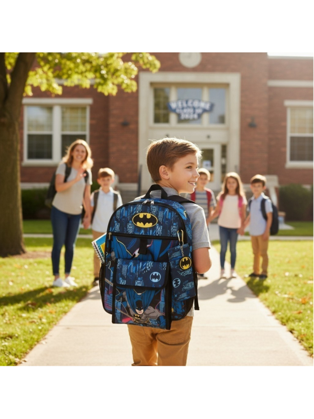 Batman DC Comics 5 Piece Set 16" Backpack Lunchbox SET